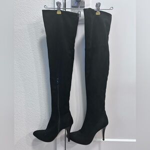 ShoeNTale Black Over-the-Knee Stiletto Boots
